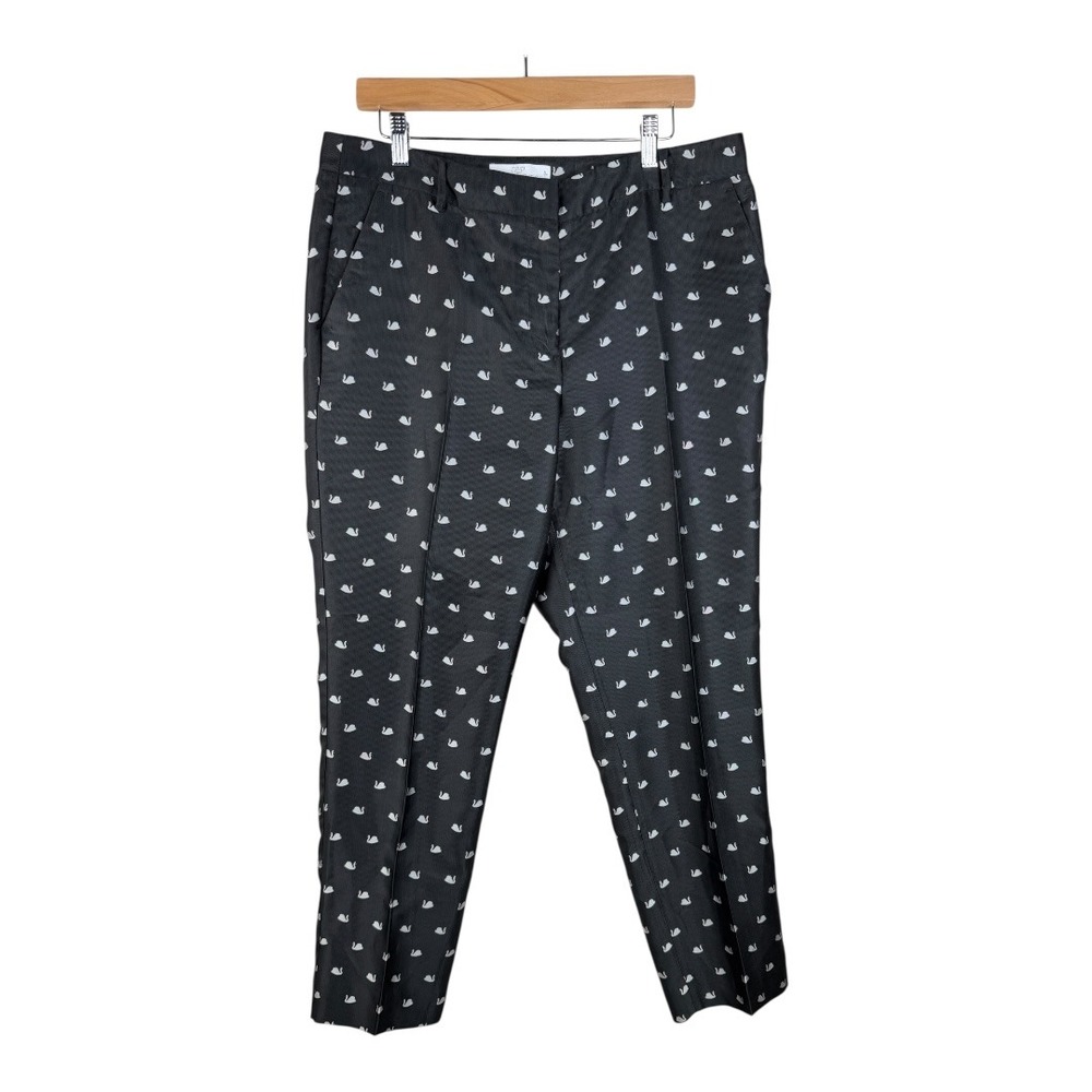 RSVP by Talbots Swan All Over Print‎ Pants Lined Casual Ribbed Trousers Size 12